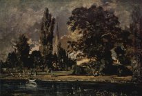 La vue sur la cathédrale de Salisbury de la rivière avec la mais
