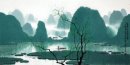 Montagnes, rivière - peinture chinoise