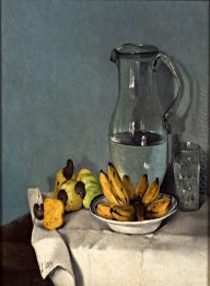 Still life with bananas, jar and cashews 1870