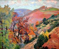 Mountain Landscape - Pontgibaud, village in Peschadoire