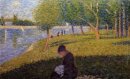 Den Sömmerska Eller söndag på Grande Jatte studera för en söndag