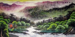 A small village - Chinese painting