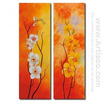 Hand-painted Floral Oil Painting - Set of 2