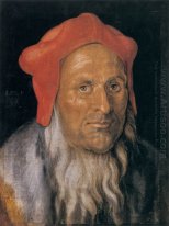 portrait of a bearded man in a red hat 1520