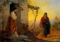 Maria Sister Of Lazarus Meets Jesus Who Is Going To Their House