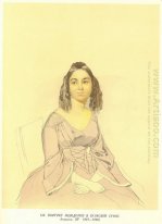 Portret van een onbekende vrouw met paarse jurk
