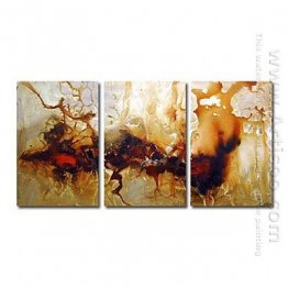 Hand-painted Abstract Oil Painting - Set of 3