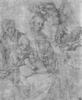 mary and child crowned by an angel and st anna