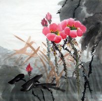 Birds & Bunga - Lukisan Cina