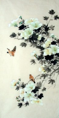 Oiseaux et fleurs - Peinture chinoise