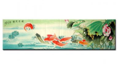 Fish & Lotus - peinture chinoise