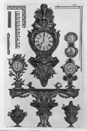 A Table With The Vessel Wall Rostrata Four Clocks Two Decorative