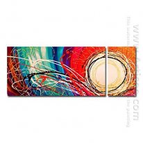 Hand-painted Abstract Oil Painting - Set of 2