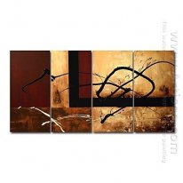 Hand-painted Abstract Oil Painting - Set of 4