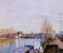 the loing at moret the laundry boat 1890