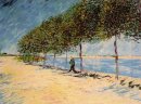 Promenera längs stranden av Seine nära Asnieres 1887