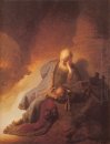 Jeremia treurend rouwend bij de verwoesting van Jeruzalem 1630