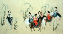 Bella signora, Equitazione - Pittura cinese