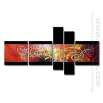 Hand-painted Abstract Oil Painting - Set of 5