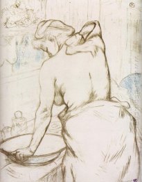 Woman At Her Toilette Them Washing Herself 1896