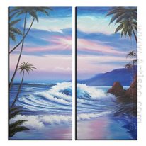 Tangan-Dicat Landscape Oil Painting - Set 2