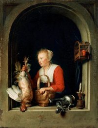 The Dutch Housewife or, The Woman Hanging a Cockerel in the Wind