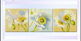 Hand-painted Abstract Oil Painting with Stretched Frame-Set of 3