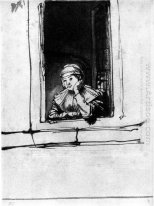 Saskia Looking Out Of A Window 1635