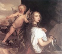 portrait of a girl as erminia accompanied by cupid 1638