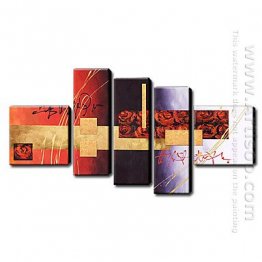 Hand-painted Oil Painting Abstract - Set of 5