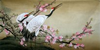 Crane - Plum - peinture chinoise