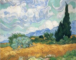 Wheatfield With Cypress Tree 1889