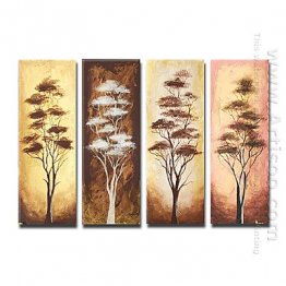 Hand-painted Floral Oil Painting - Set of 4