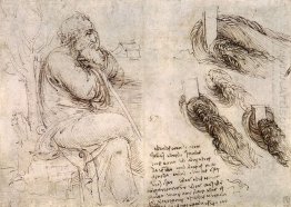 A Seated Man And Studies And Notes On The Movement Of Water