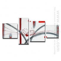 Hand-painted Abstract Oil Painting - Set of 4