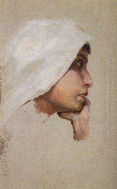 La tête d\'une jeune femme dans un voile blanc