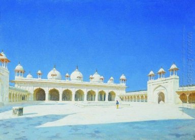 Moti Masjid Pearl moskén Agra 1876
