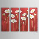 Hand Painted Oil Painting Floral - Set of 4