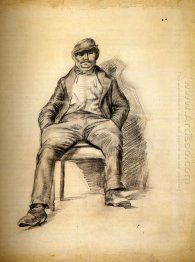 Seated Man With A Moustache And Cap 1886