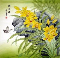 Vlinders-Bloemen - Chinees schilderij