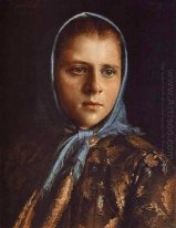 Russisch Meisje In Een Blauwe Sjaal 1882