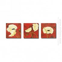 Hand-painted Floral Oil Painting - Set of 3