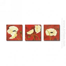 Hand-painted Floral Oil Painting - Set of 3