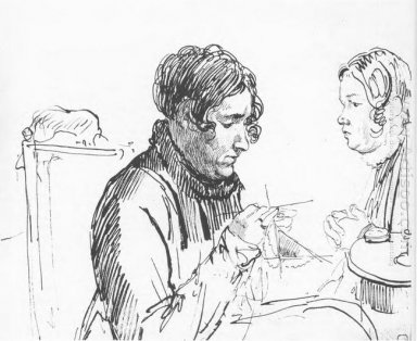 Tejer Dos mujeres en la mesa 1816