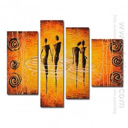 Hand-painted Abstract Oil Painting - Set of 3