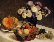 Bloemen en Vruchten Een meloen 1865