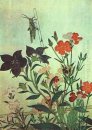Reis Locust Red Dragonfly Pinks chinesischen Bell-Blumen 1788