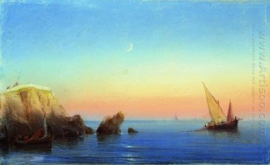 Calm Sea Rocky Coast 1860