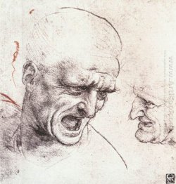 Studies For The Heads Of Two Soldiers In The Battle Of Anghiari