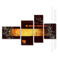 Hand-painted Abstract Oil Painting - Set of 4